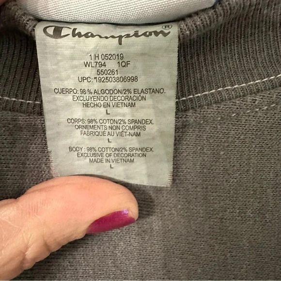 Champion Reverse Weave Women's Long Sleeve Crew Neck Cotton Sweatshirt Sz L GUC - Picture 8 of 10